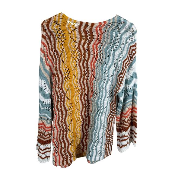 Cato Women's Medium Multicolor Knitted Breathable Lightweight Pullover Sweater - Picture 2 of 10